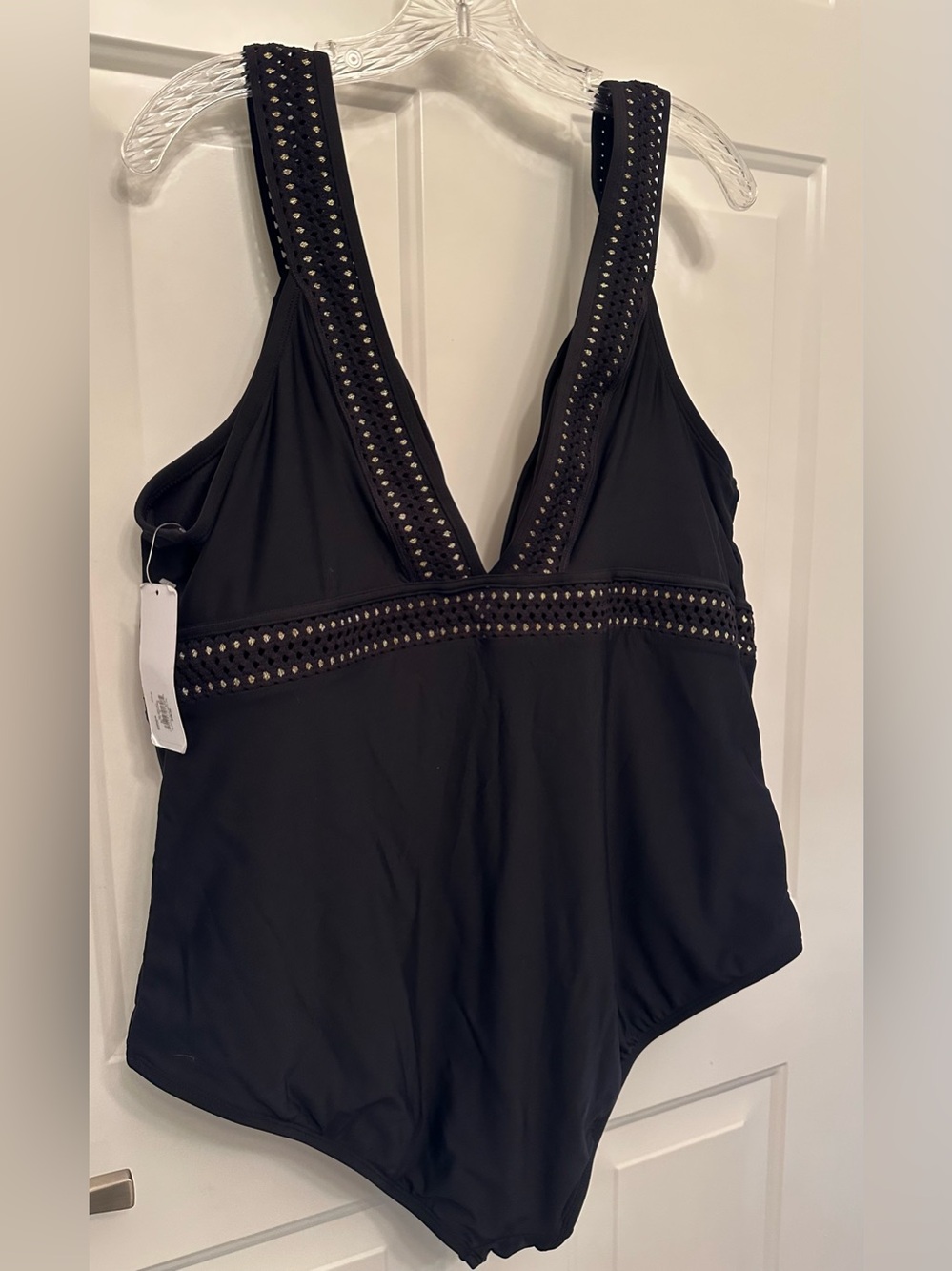 Freshwater Black & Metallic Gold One-Piece Swimsuit 3X (24W-26W) - Picture 4 of 6
